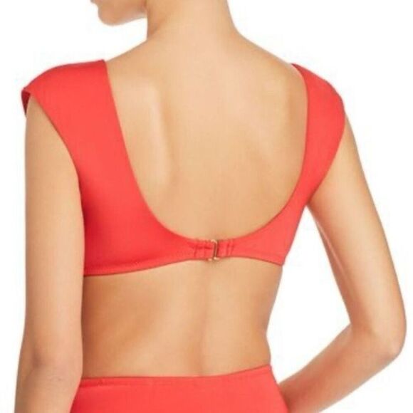 Trina Turk Getaway Knot Front Bikini Top In Red Size M/10 - Picture 6 of 11